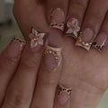 Press-On Nail Set Floral Design Multiple Sizes Easy Application