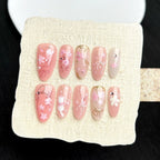 Press-On Nail Set Floral Design Multiple Sizes Easy Application