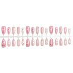 Press-On Nail Set Floral Design Multiple Sizes Easy Application