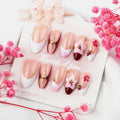Press-On Nail Set Floral Design Multiple Sizes Long-Lasting Wear