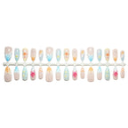 Press-On Nail Set Floral Design No Glue 30-Piece