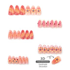 Press-On Nail Set Floral Design No Glue
