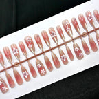 Press-On Nail Set Floral Design No Glue