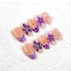 Press-On Nail Set Floral Design No Glue Comfortable Fit