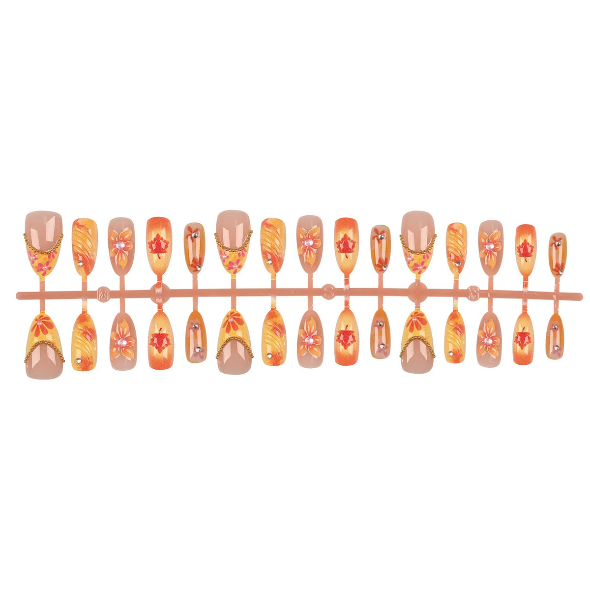 Press-On Nail Set Floral Design No Glue & Long-Lasting