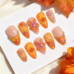 Press-On Nail Set Floral Design No Glue & Long-Lasting