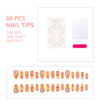 Press-On Nail Set Floral Design No Glue & Long-Lasting
