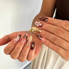 Press-On Nail Set Floral Design No-Glue & Multiple Sizes