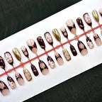 Press-On Nail Set Floral Design No-Glue & Multiple Sizes