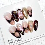 Press-On Nail Set Floral Design No-Glue & Multiple Sizes
