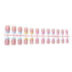 Press-On Nail Set Floral Design No Glue Natural Fit