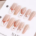 Press-On Nail Set Floral Design No Glue & Reusable