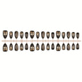 Press-On Nail Set Floral Design No Glue Reusable