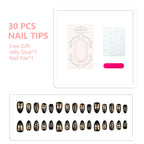 Press-On Nail Set Floral Design No Glue Reusable