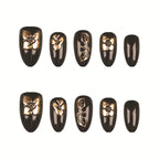 Press-On Nail Set Floral Design No Glue Reusable