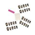 Press-On Nail Set Floral Design No Glue Reusable