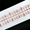 Press-On Nail Set Floral Design Non-Toxic Multiple Sizes