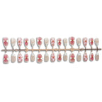 Press-On Nail Set Floral Design Non-Toxic Multiple Sizes