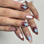 Press-On Nail Set Floral Design Non-Toxic Reusable