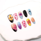 Press-On Nail Set Floral Design Peel-And-Press