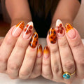 Press-On Nail Set Floral Design Peel-And-Stick