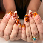 Press-On Nail Set Floral Design Peel-And-Stick