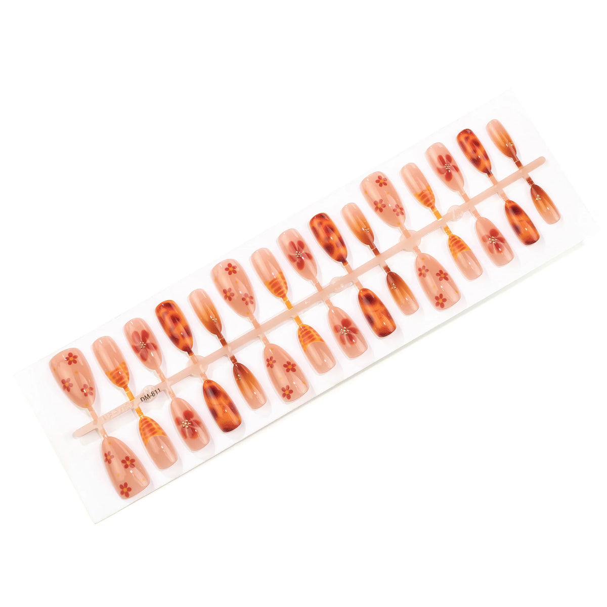 Press-On Nail Set Floral Design Peel-And-Stick