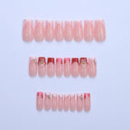 Press-On Nail Set Floral Design Peel-And-Stick Glossy Finish