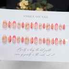 Press-On Nail Set Floral Design Peel-And-Stick & Reusable