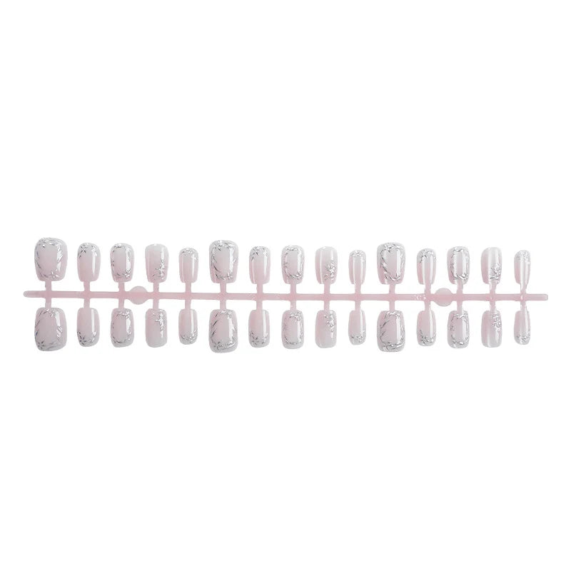 Press-On Nail Set Floral Design Peel-And-Stick Reusable