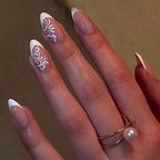 Press-On Nail Set Floral Design Peel-And-Stick Salon-Quality