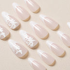 Press-On Nail Set Floral Design Peel-And-Stick Salon-Quality