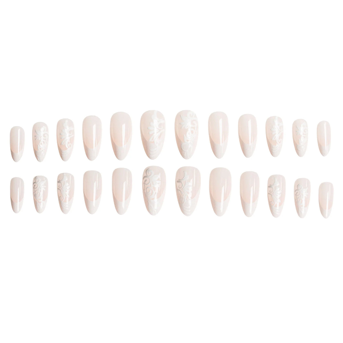 Press-On Nail Set Floral Design Peel-And-Stick Salon-Quality