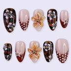 Press-On Nail Set Floral Design Peel & Press
