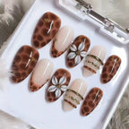 Press-On Nail Set Floral Design Peel & Press Long-Lasting