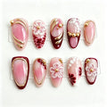 Press-On Nail Set Floral Design Peel & Press Long-Lasting