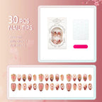 Press-On Nail Set Floral Design Peel & Press Long-Lasting