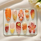 Press-On Nail Set Floral Design Peel & Press Reusable