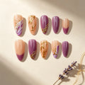 Press-On Nail Set Floral Design Peel & Stick 24 Pieces