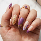 Press-On Nail Set Floral Design Peel & Stick 24 Pieces