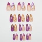 Press-On Nail Set Floral Design Peel & Stick 24 Pieces