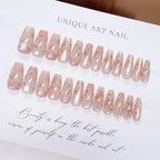 Press-On Nail Set Floral Design Peel & Stick