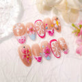 Press-On Nail Set Floral Design Peel & Stick