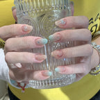 Press-On Nail Set Floral Design Peel & Stick