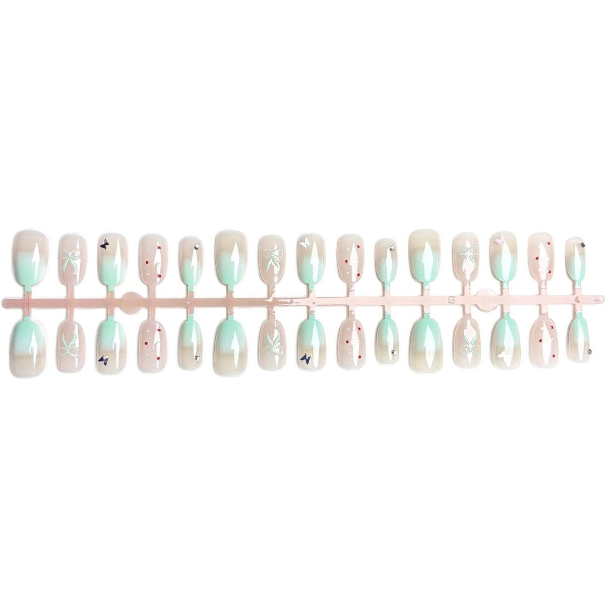 Press-On Nail Set Floral Design Peel & Stick