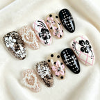 Press-On Nail Set Floral Design Peel & Stick Long-Lasting