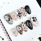 Press-On Nail Set Floral Design Peel & Stick Long-Lasting