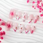 Press-On Nail Set Floral Design Peel & Stick Long-Lasting Wear