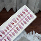 Press-On Nail Set Floral Design Peel & Stick Multiple Sizes