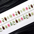 Press-On Nail Set Floral Design & Quick Application